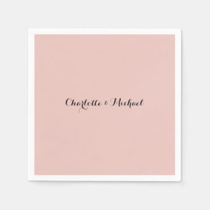 Wedding Calligraphy Elegant Rose Gold Plain Name Napkins