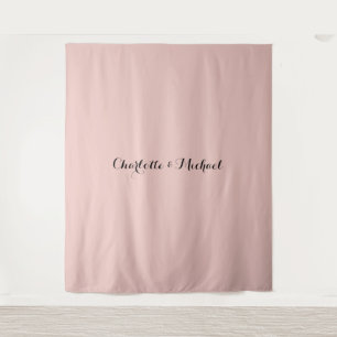 Wedding Calligraphy Elegant Rose Gold Plain Name Tapestry