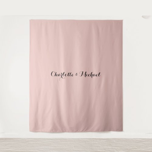Wedding Calligraphy Elegant Rose Gold Plain Name Tapestry
