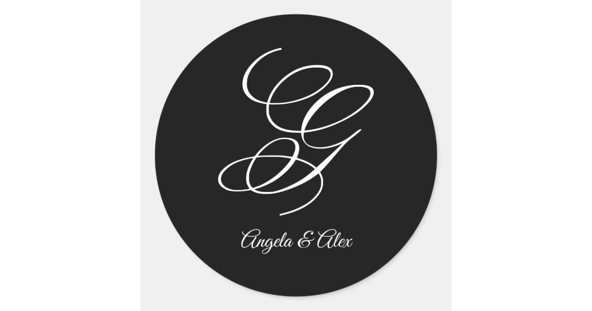 Download Wedding Calligraphy Fancy Letter G Monogram Classic Round ...