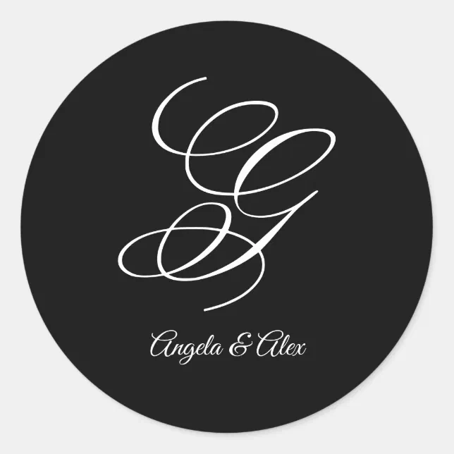 Black and White Monogram Stickers