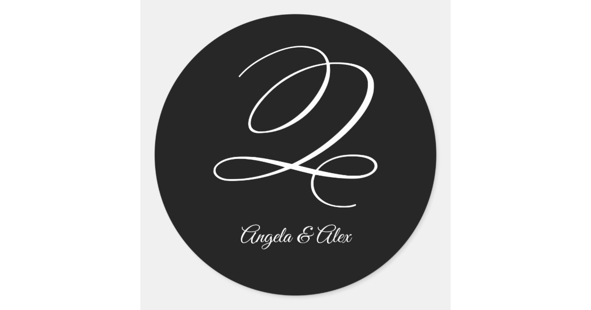 Wedding Calligraphy Fancy Letter Q Monogram Classic Round Sticker | Zazzle.com