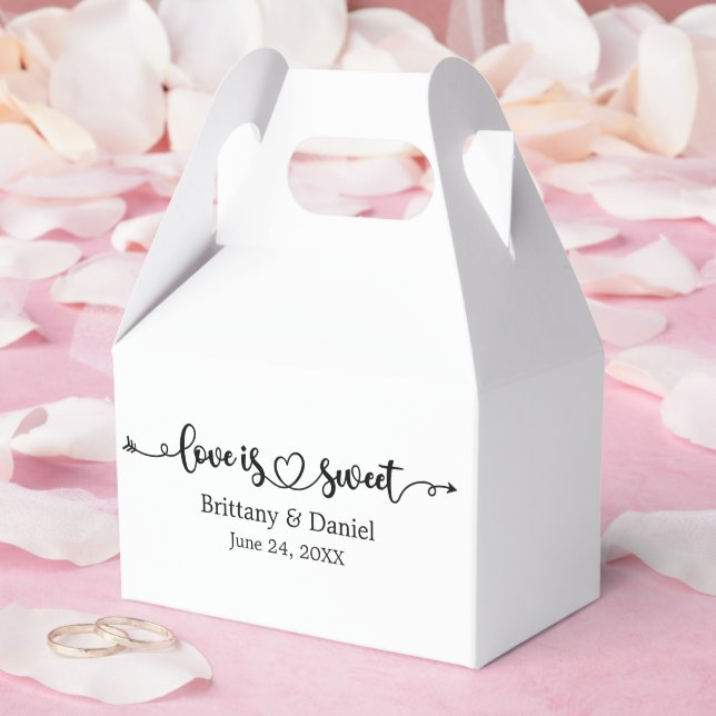 Wedding Calligraphy Heart Love Is Sweet Candy Favor Boxes (Wedding)