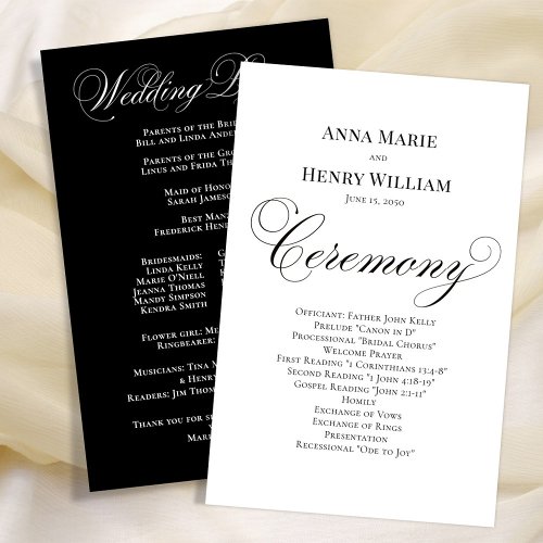 Wedding Calligraphy Script Black and White 