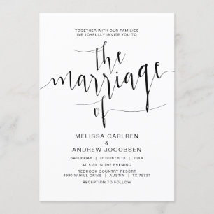 Wedding Calligraphy, Simple Black Script, Marriage Invitation