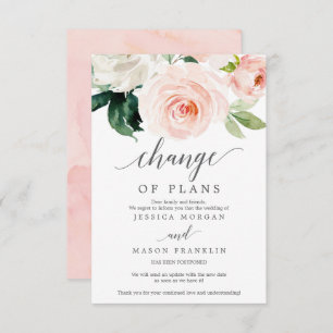 Wedding Cancellation - Postponed - Change of Plans Invitation