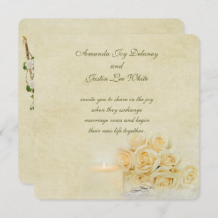 Wedding candlelight and rings invitation