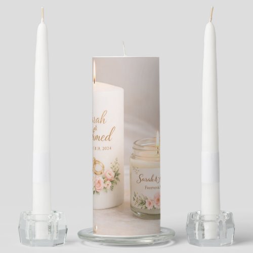 Wedding Candles – Elegant Personalized Floral Desi