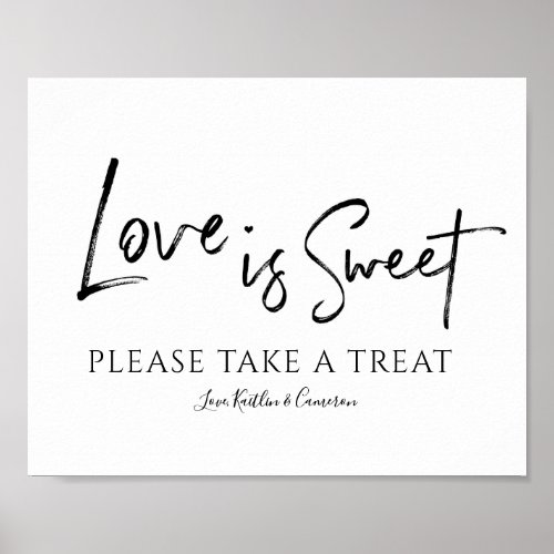 Wedding Candy Buffet Sign Love is Sweet Black