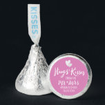 Wedding Candy Favors in Pink Hugs and Kisses<br><div class="desc">This adorable wedding favor sticker will be a great addition to your wedding.</div>