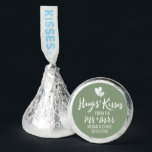 Wedding Candy Favors in Sage Color Hugs and Kisses<br><div class="desc">This adorable wedding favor sticker will be a great addition to your wedding.</div>