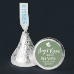 Wedding Candy Favors in Sage Color Hugs and Kisses<br><div class="desc">This adorable wedding favor sticker will be a great addition to your wedding.</div>