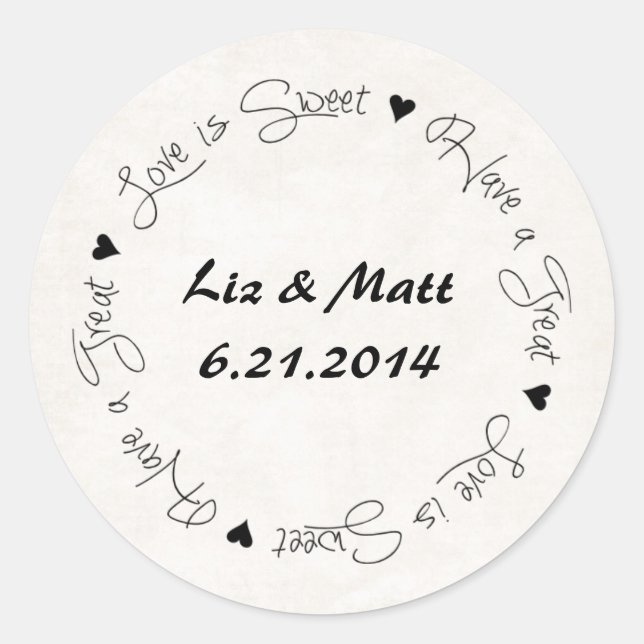 Wedding Candy Party Favor Sticker (Front)