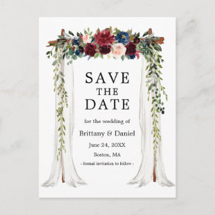 Wedding Canopy Arch Watercolor Floral Announcement Postcard