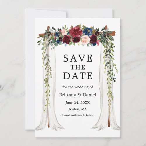 Wedding Canopy Arch Watercolor Floral Save The Date