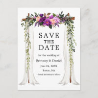 Wedding Canopy Arch Watercolor Purple Floral