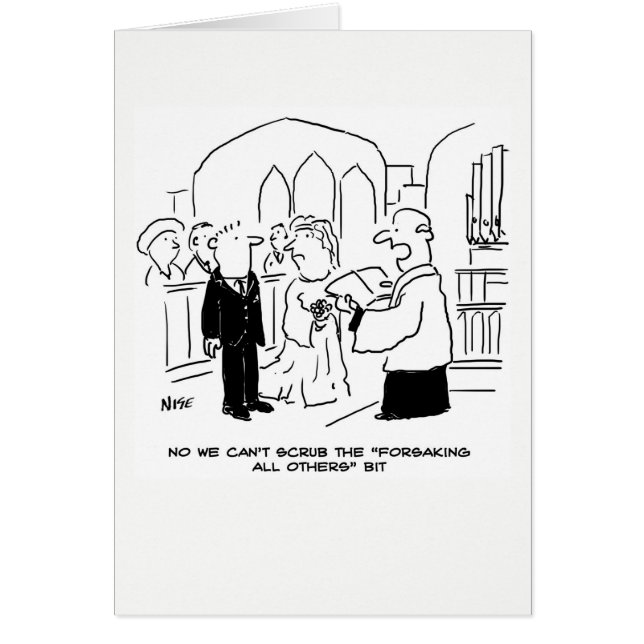Wedding. Can't Scrub Forsaking all Others bit Cards (Front)