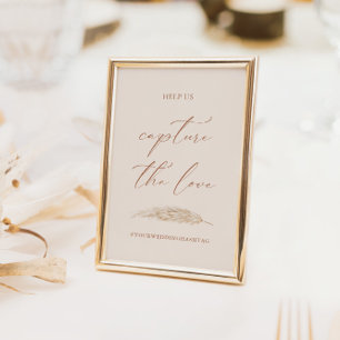Wedding Capture The Love Hashtag Calligraphy Sign Invitation