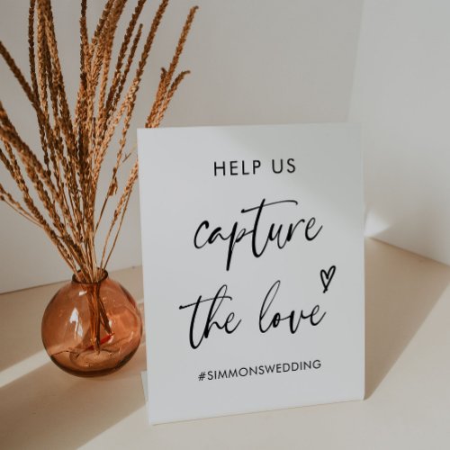 Wedding Capture The Love Hashtag Pedestal Sign