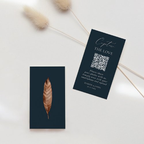 Wedding Capture The Love Photo Share QR Code Enclosure Card