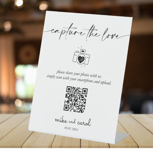 Wedding Capture The Love Photo Share QR Code Sign