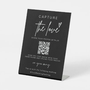 Wedding Capture The Love   Photo Sharing QR Code  Pedestal Sign