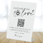 Wedding Capture The Love | Photo Sharing QR Code  Pedestal Sign<br><div class="desc">Say "I do" to a modern wedding! Are you planning a wedding? You'll need modern calligraphy wedding day signs,  wedding table decorations,  and minimalist Calligraphy Wedding Capture The Love Photo Share QR Code Signs. We offer modern calligraphy styles for all your needs</div>