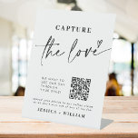 Wedding Capture The Love | Photo Sharing QR Code Pedestal Sign<br><div class="desc">Say "I do" to a modern wedding! Are you planning a wedding? You'll need modern calligraphy wedding day signs,  wedding table decorations,  and minimalist Calligraphy Wedding Capture The Love Photo Share QR Code Signs. We offer modern calligraphy styles for all your needs</div>