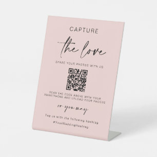 Wedding Capture The Love   Photo Sharing QR Code  Pedestal Sign