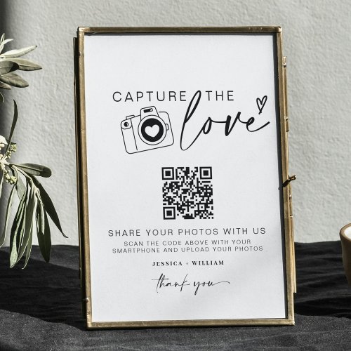 Wedding Capture The Love  Photo Sharing QR Code  Poster