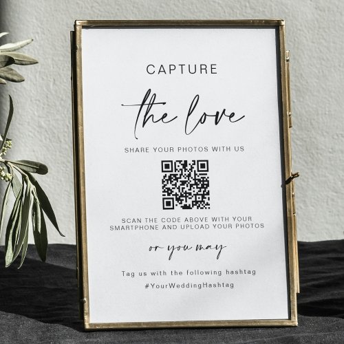 Wedding Capture The Love  Photo Sharing QR Code  Poster