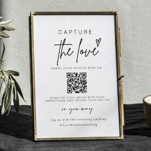 Wedding Capture The Love Photo Sharing QR Code Poster
