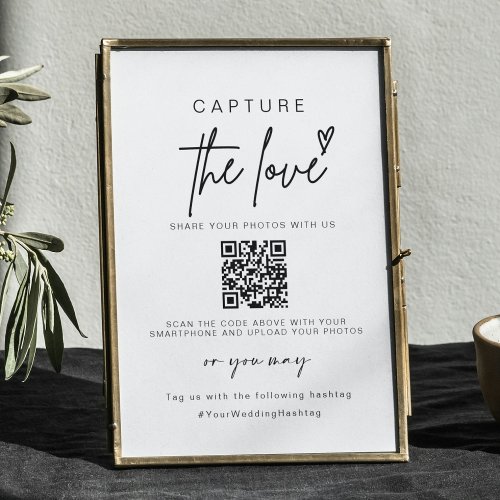 Wedding Capture The Love  Photo Sharing QR Code  Poster