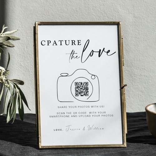 Wedding Capture The Love  Photo Sharing QR Code Poster