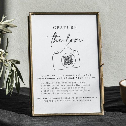 Wedding Capture The Love  Photo Sharing QR Code  Poster