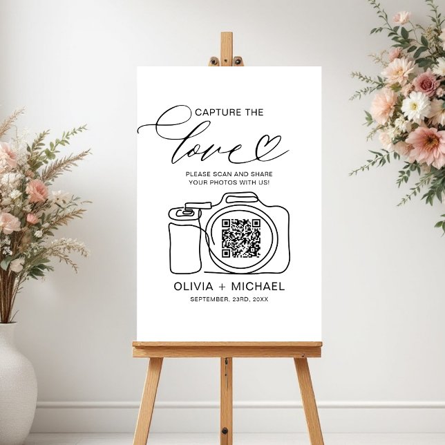 Wedding Capture The Love QR Code Photo Share  Foam Board (Creator Uploaded)
