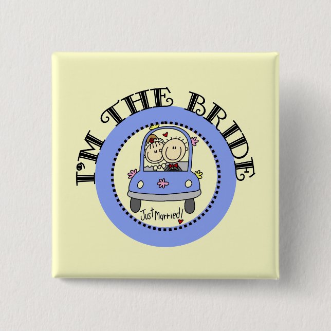 Wedding Car Bride Button (Front)