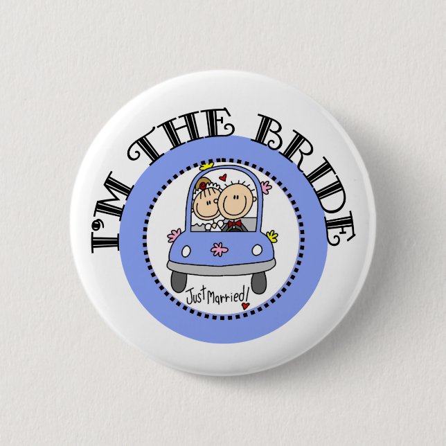 Wedding Car Bride Button (Front)