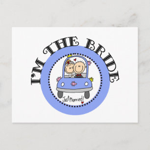 Wedding Car Bride Postcard