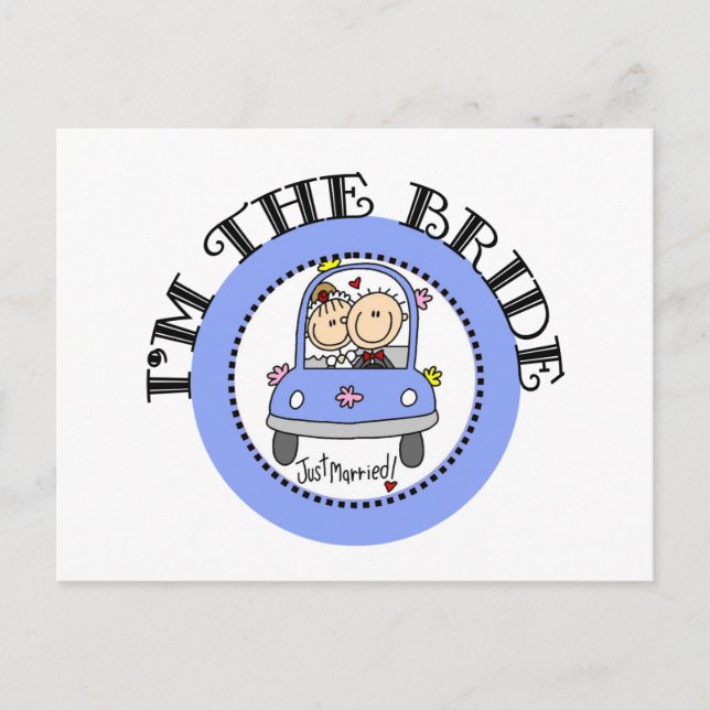 Wedding Car Bride Postcard (Front)