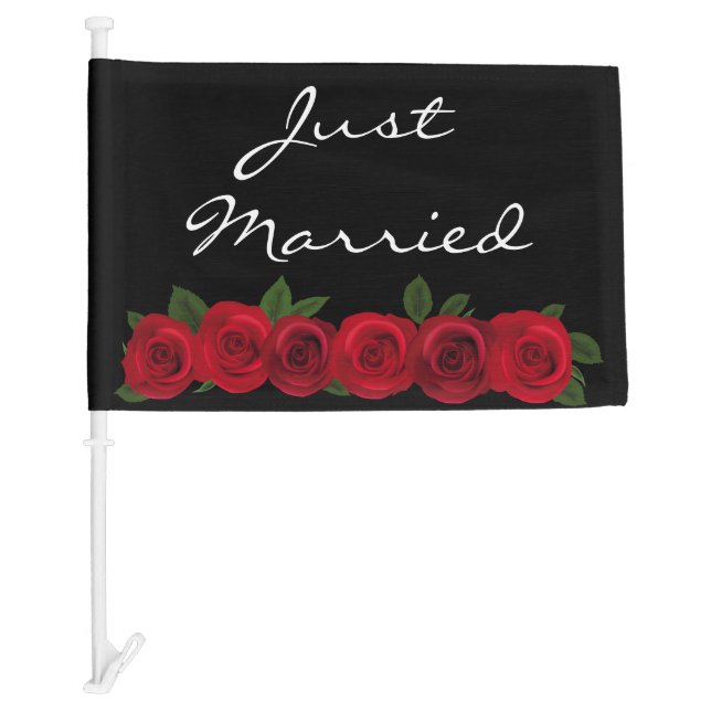 Wedding Car Flag-Just Married Car Flag (Front)