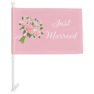 Wedding Car Flag-Just Married Car Flag