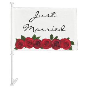 Wedding Car Flag-Just Married Car Flag