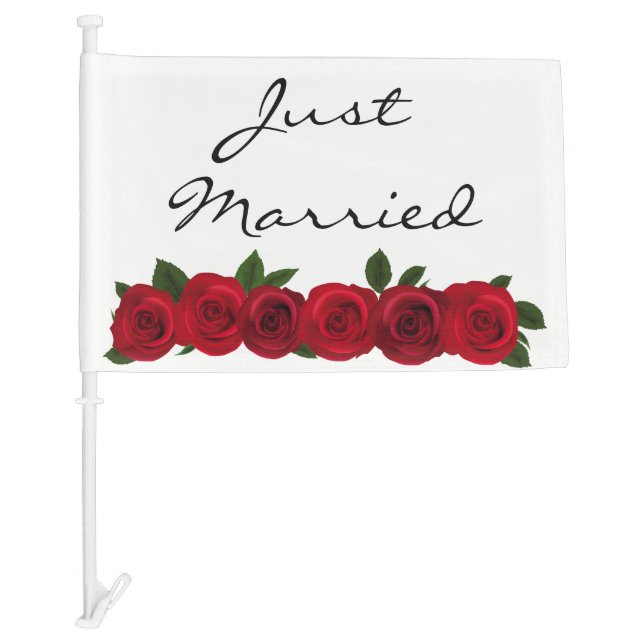 Wedding Car Flag-Just Married Car Flag (Front)