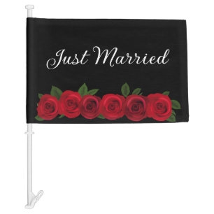 Wedding Car Flag-Just Married Car Flag