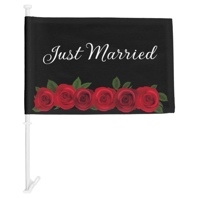 Wedding Car Flag-Just Married  Car Flag (Front)