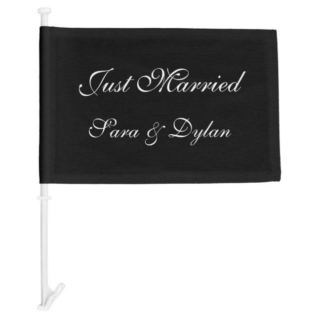 Wedding Car Flag-Just Married  Car Flag (Front)