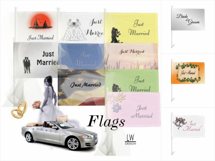Wedding Car Flags