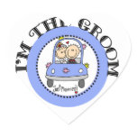 Wedding Car Groom Heart Sticker