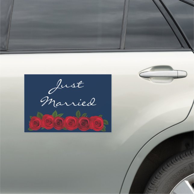 Wedding Car Magnet-Just Married  Car Magnet (In Situ)